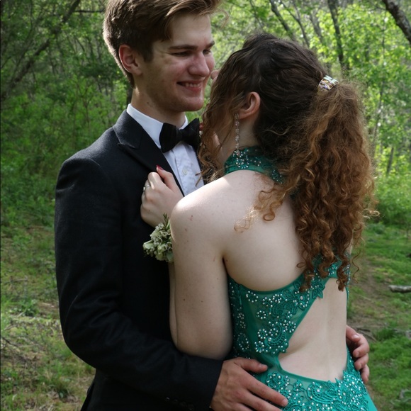 Beautiful Blue-Green Prom Dress - Picture 6 of 6